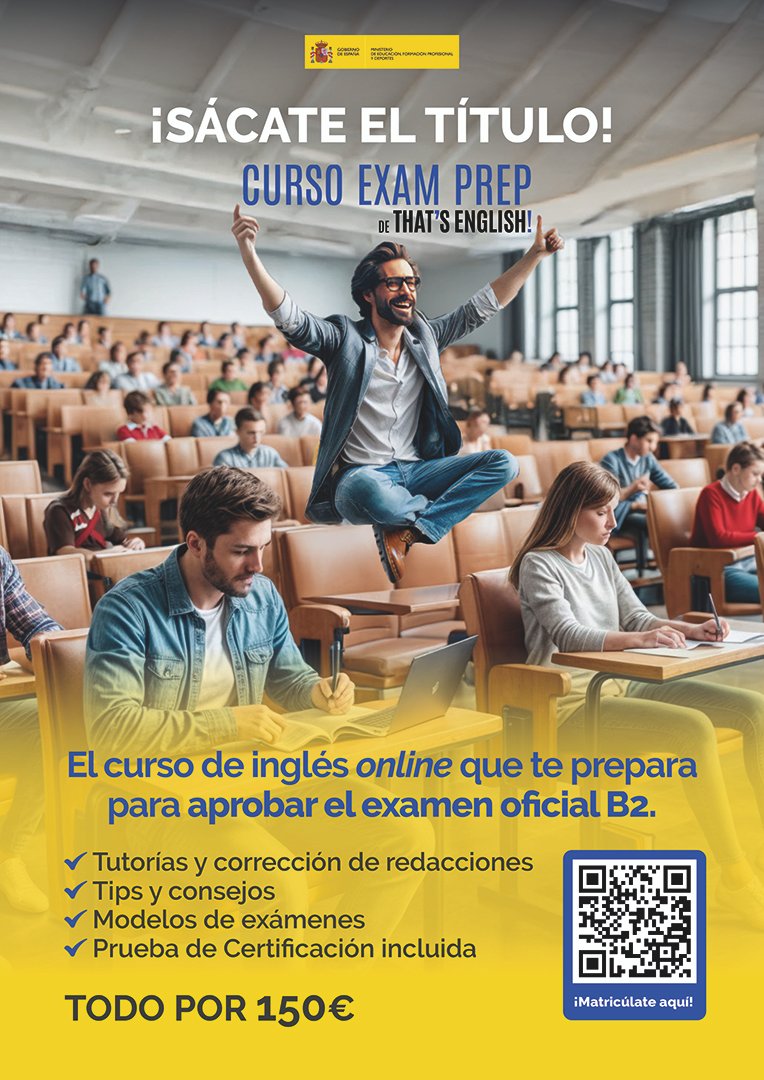 Cartel A4 EXAM PREP hombre B2 con certificado SIN MARCAS